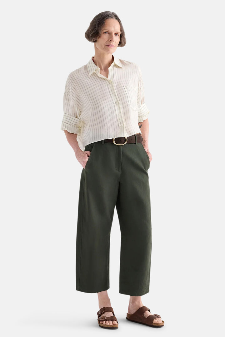 Slouchy BF Trouser in Cotton Linen Twill Rosen