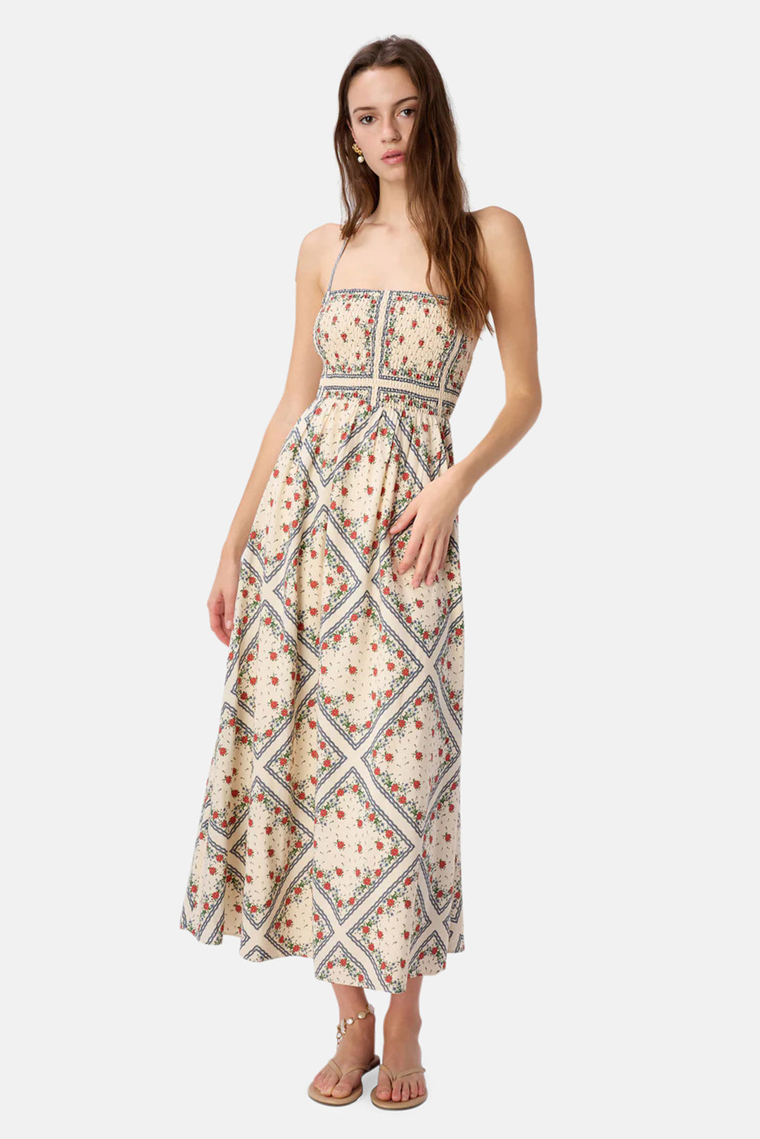 Cecily Silk Cotton Dress Heirloom Bandana