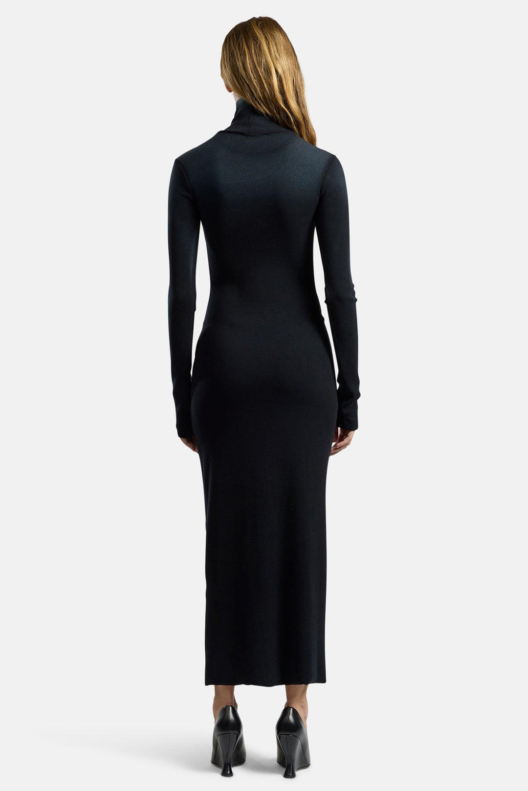Verona Turtleneck Maxi Dress Black Cast blueandcream Verona Turtleneck Maxi Dress Black Cast blueandcream