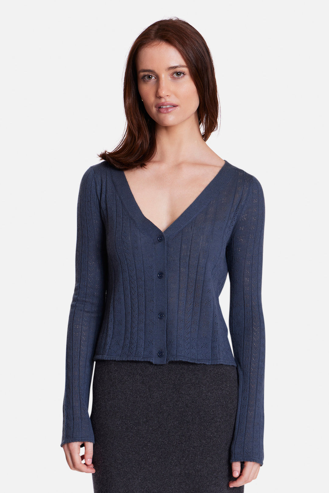 Claire Pointelle Cardigan Space Grey