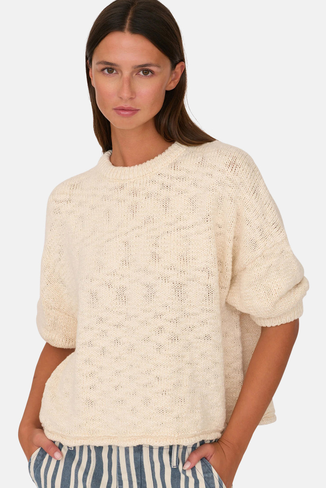 Cali 3/4 Sleeve Sweater Ivory