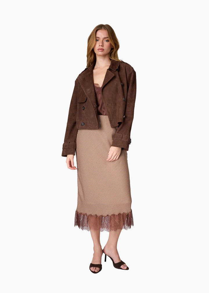 Saskia Suede Jacket Dark Umber