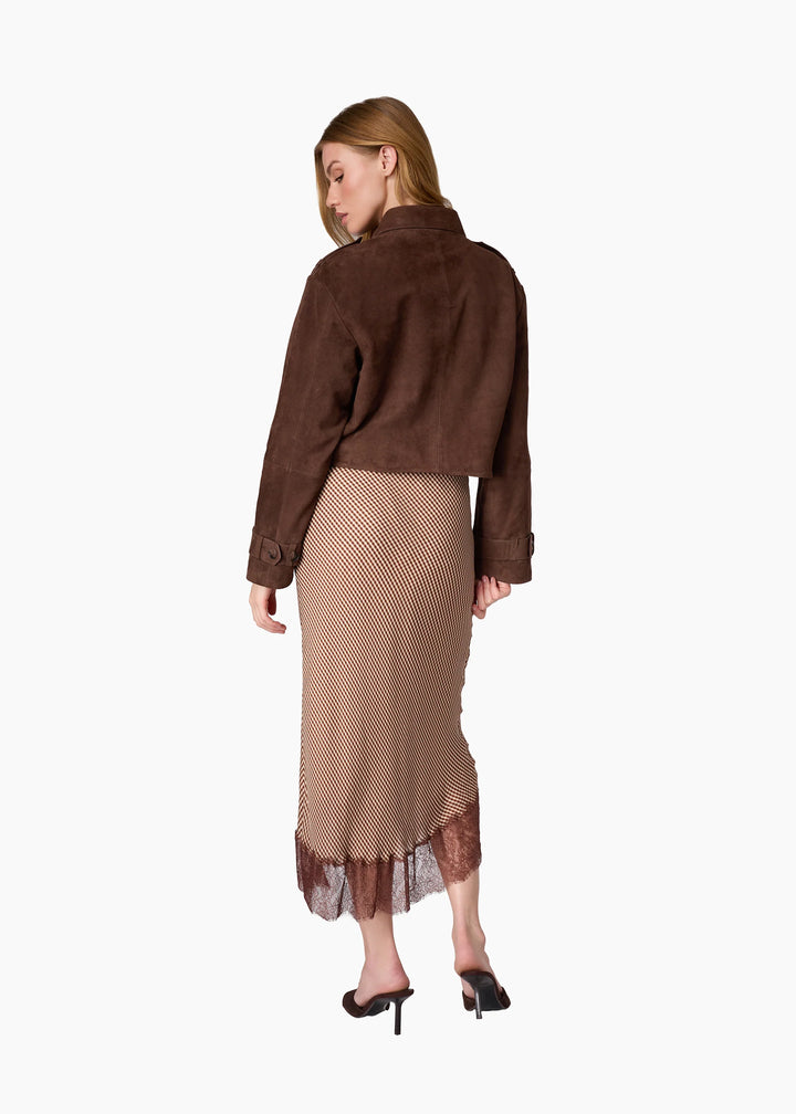 Saskia Suede Jacket Dark Umber