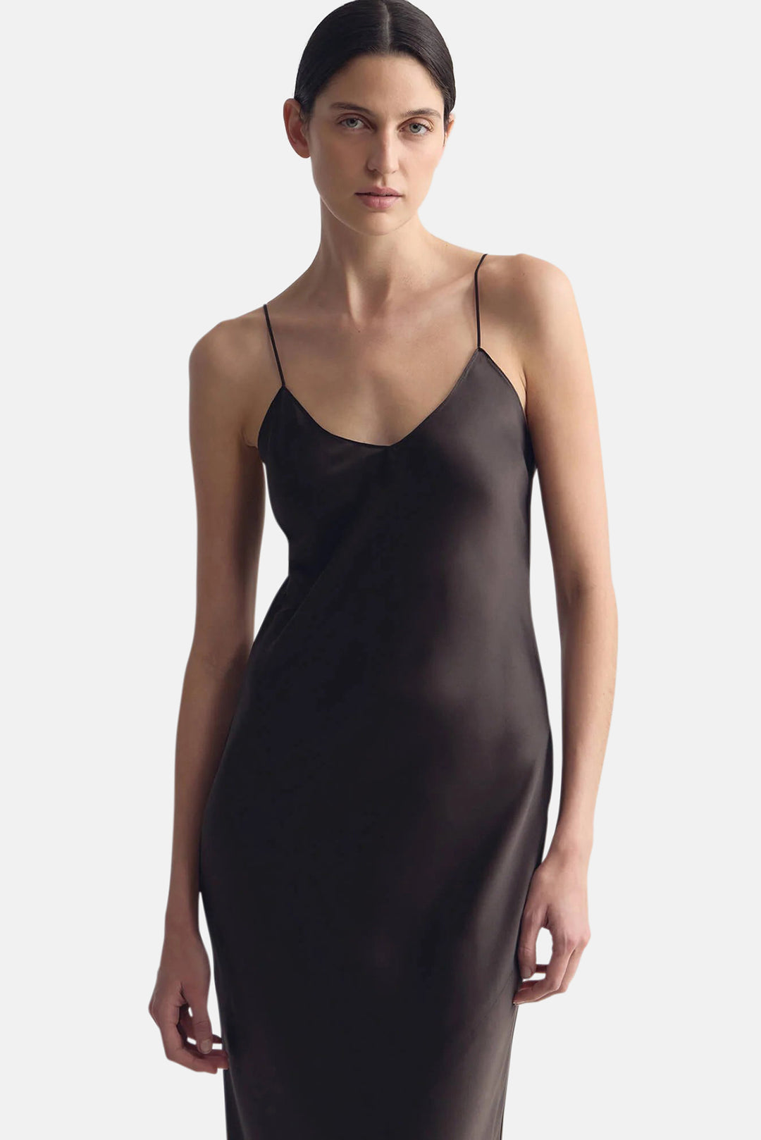 Cami Silk Gown Espresso Noir