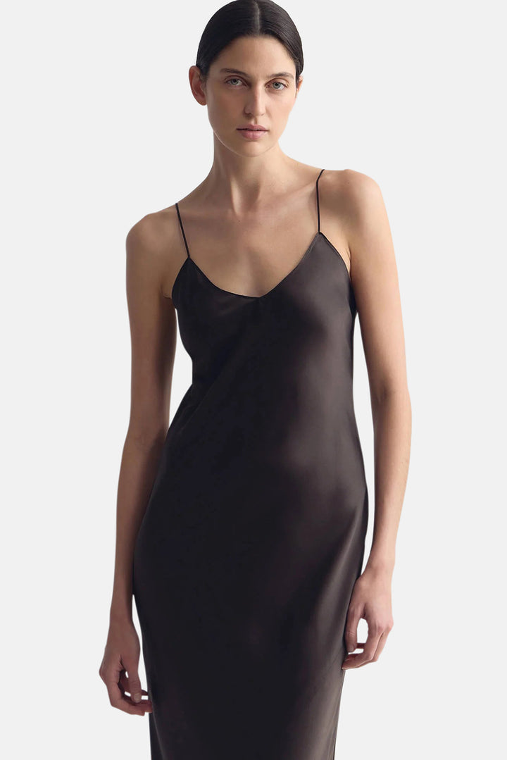 Cami Silk Gown Espresso Noir
