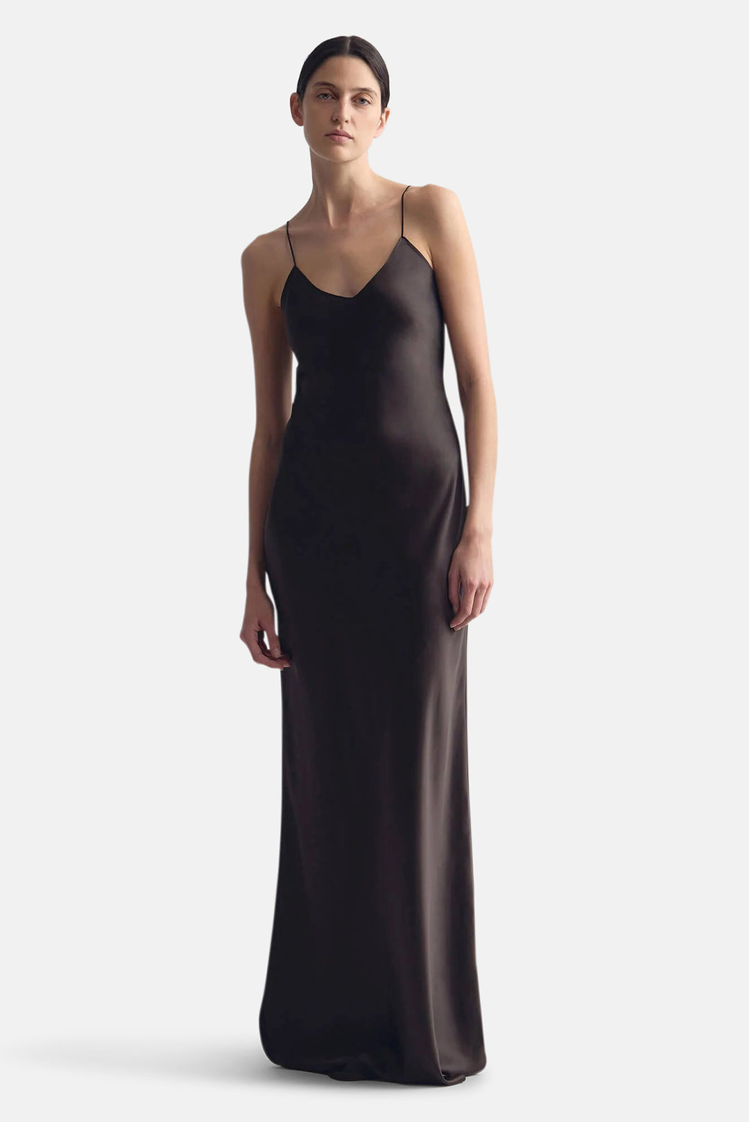 Cami Silk Gown Espresso Noir