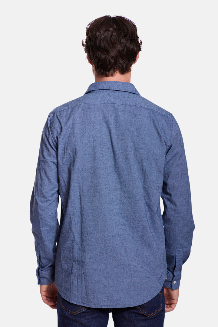 Camicia Brushed Flannel Shirt Heather Blue