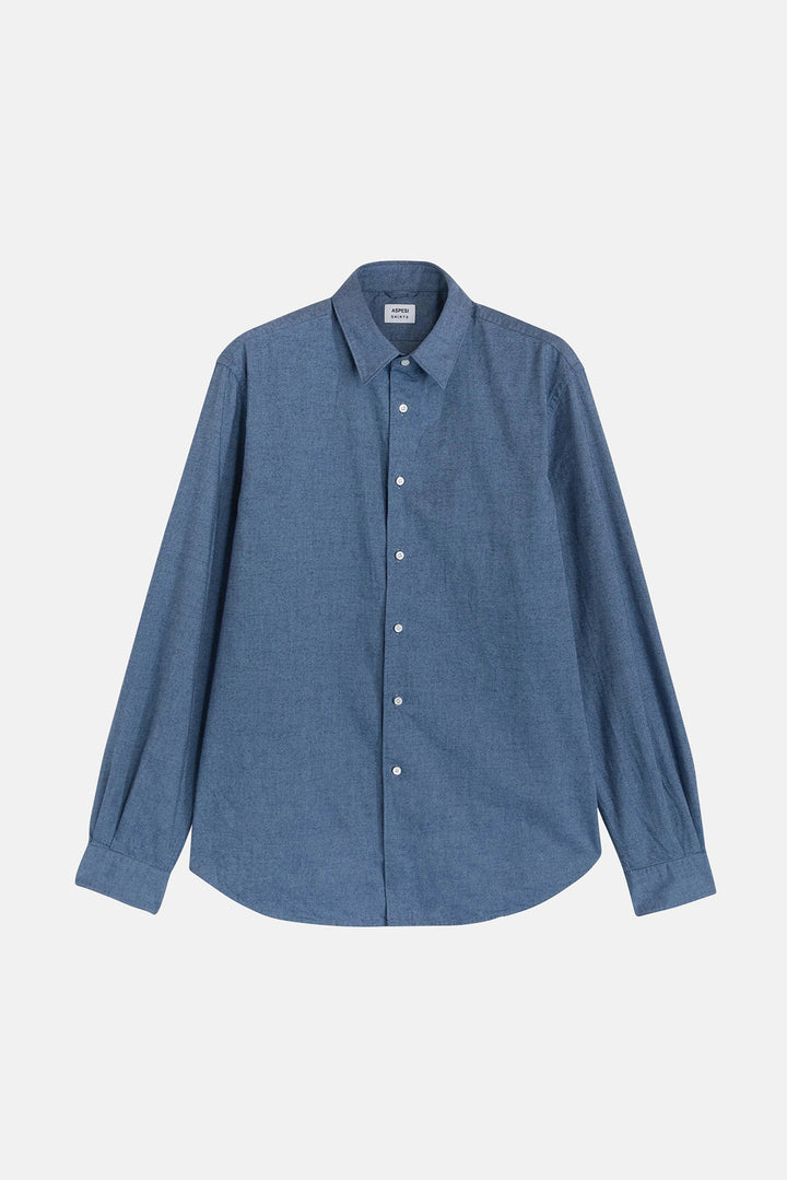 Camicia Brushed Flannel Shirt Heather Blue