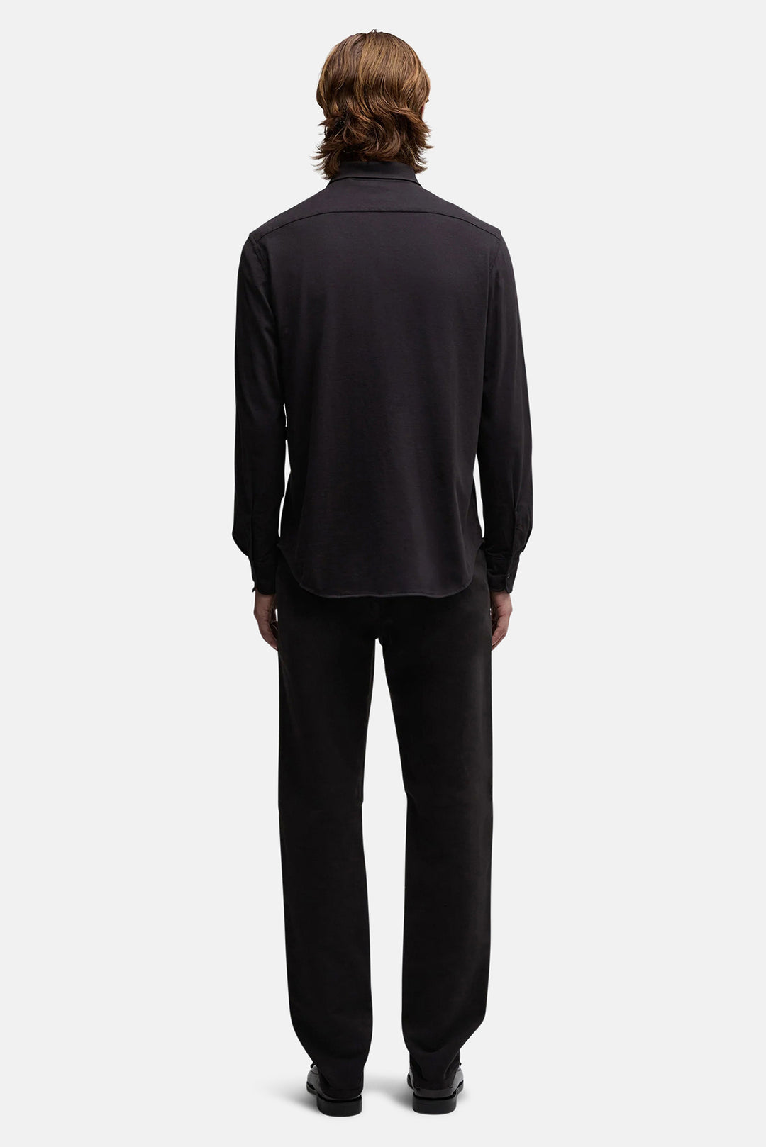 Camicia Jersey Button Up Shirt Dark Brown