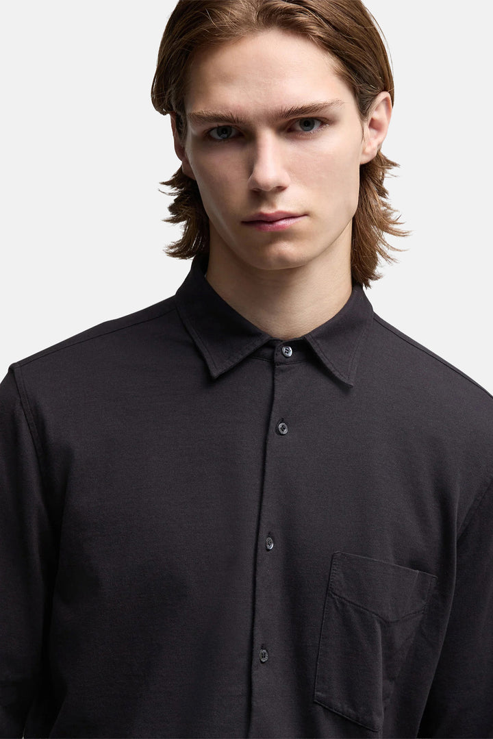 Camicia Jersey Button Up Shirt Dark Brown