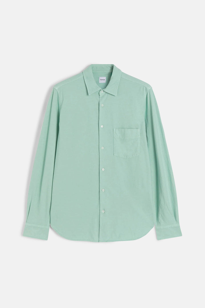 Camicia Jersey Button Up Shirt Mint