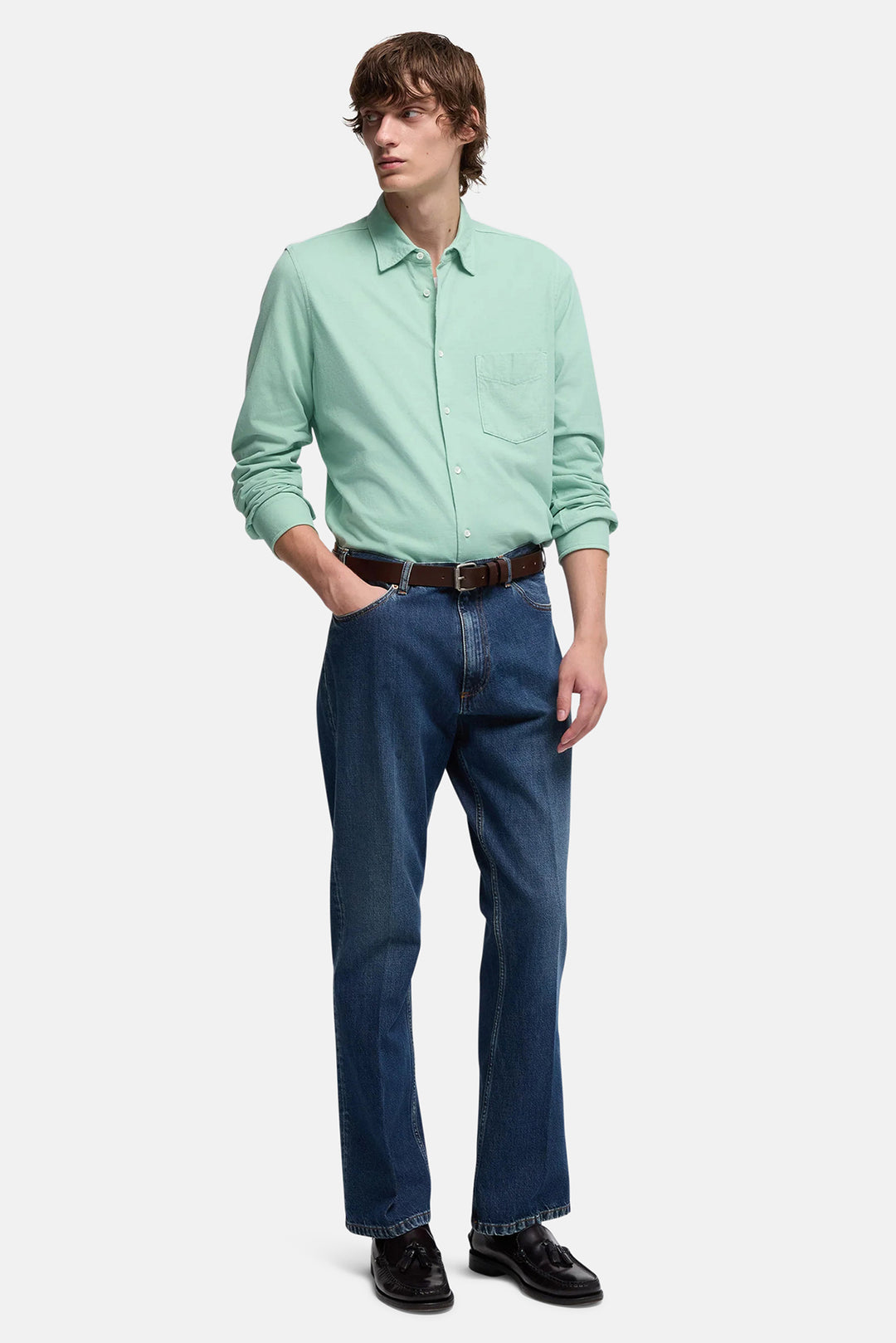 Camicia Jersey Button Up Shirt Mint