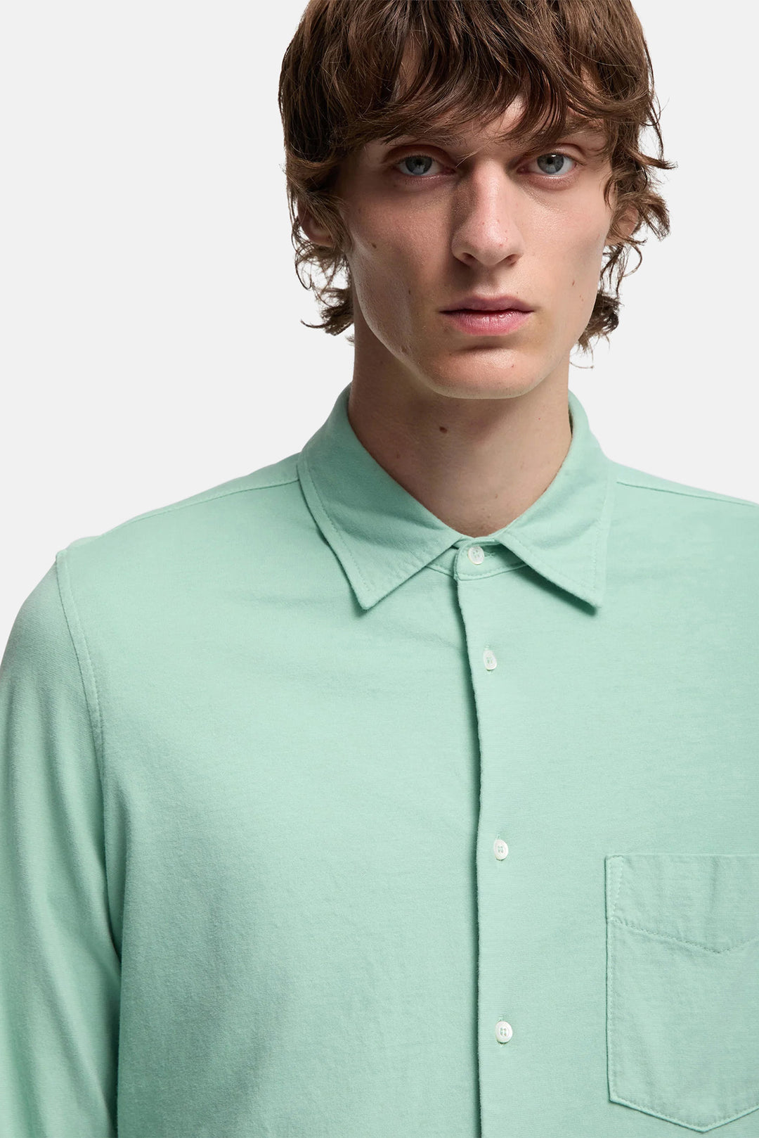Camicia Jersey Button Up Shirt Mint