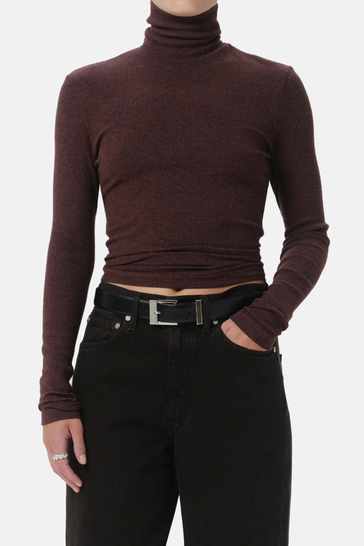 Caradene Turtleneck in Heather Mahogany