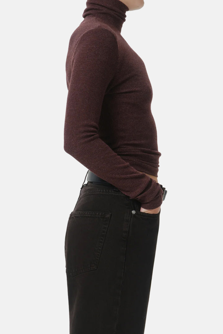 Caradene Turtleneck in Heather Mahogany