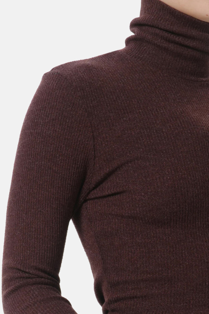 Caradene Turtleneck in Heather Mahogany
