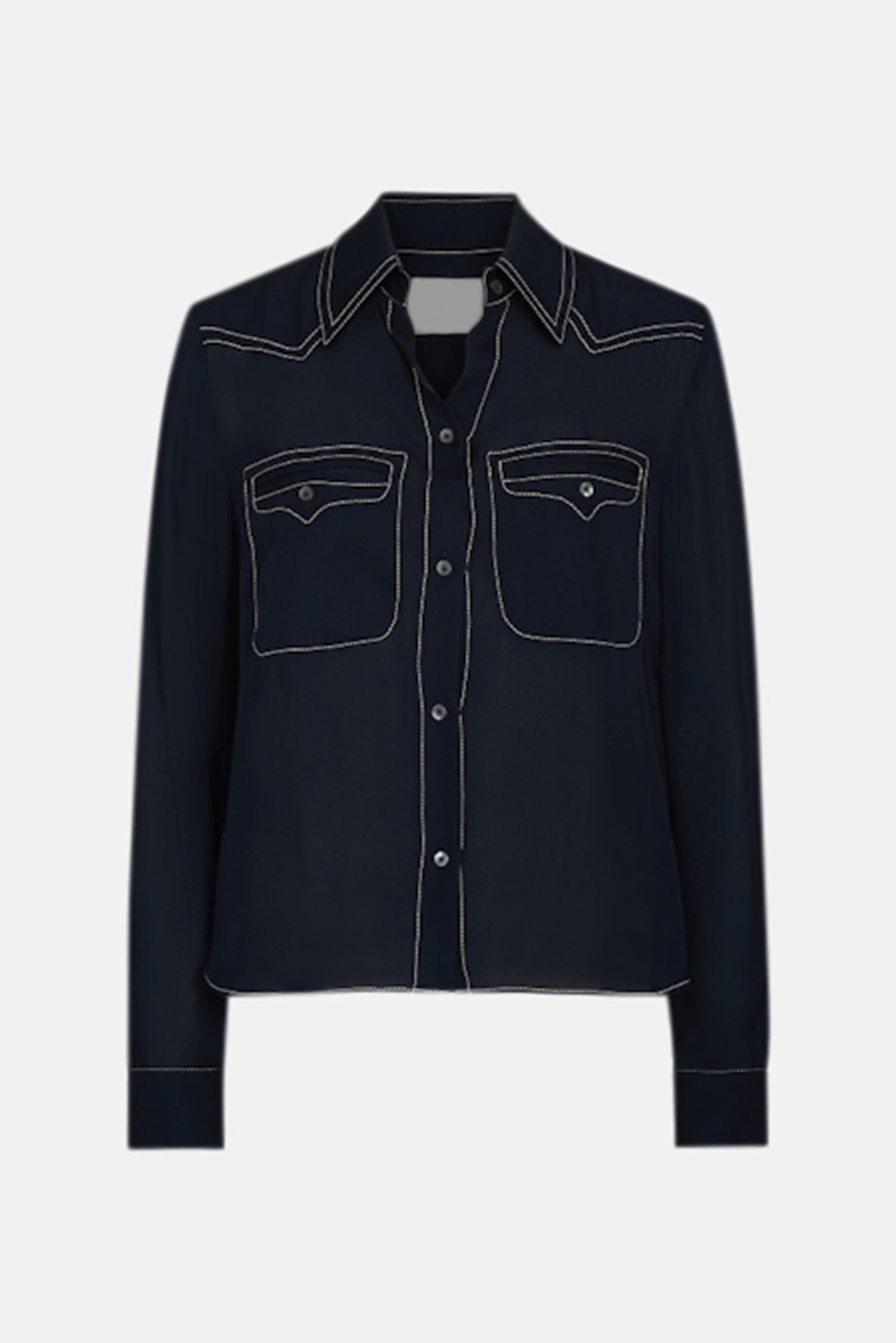 Carter Topstitch Shirt in Midnight