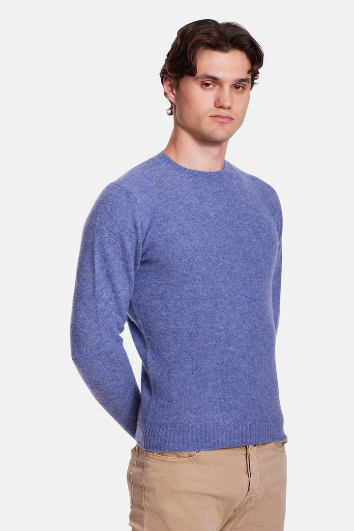 Cashmere Silk Crewneck Heather Blue