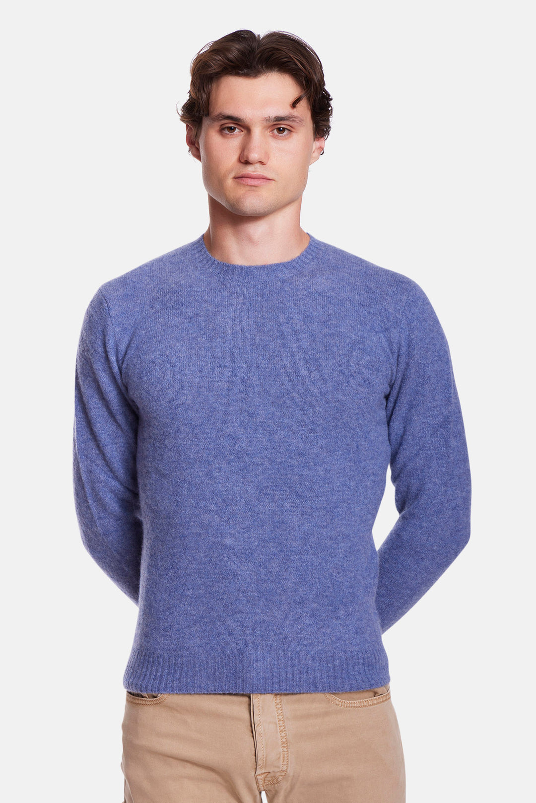 Cashmere Silk Crewneck Heather Blue