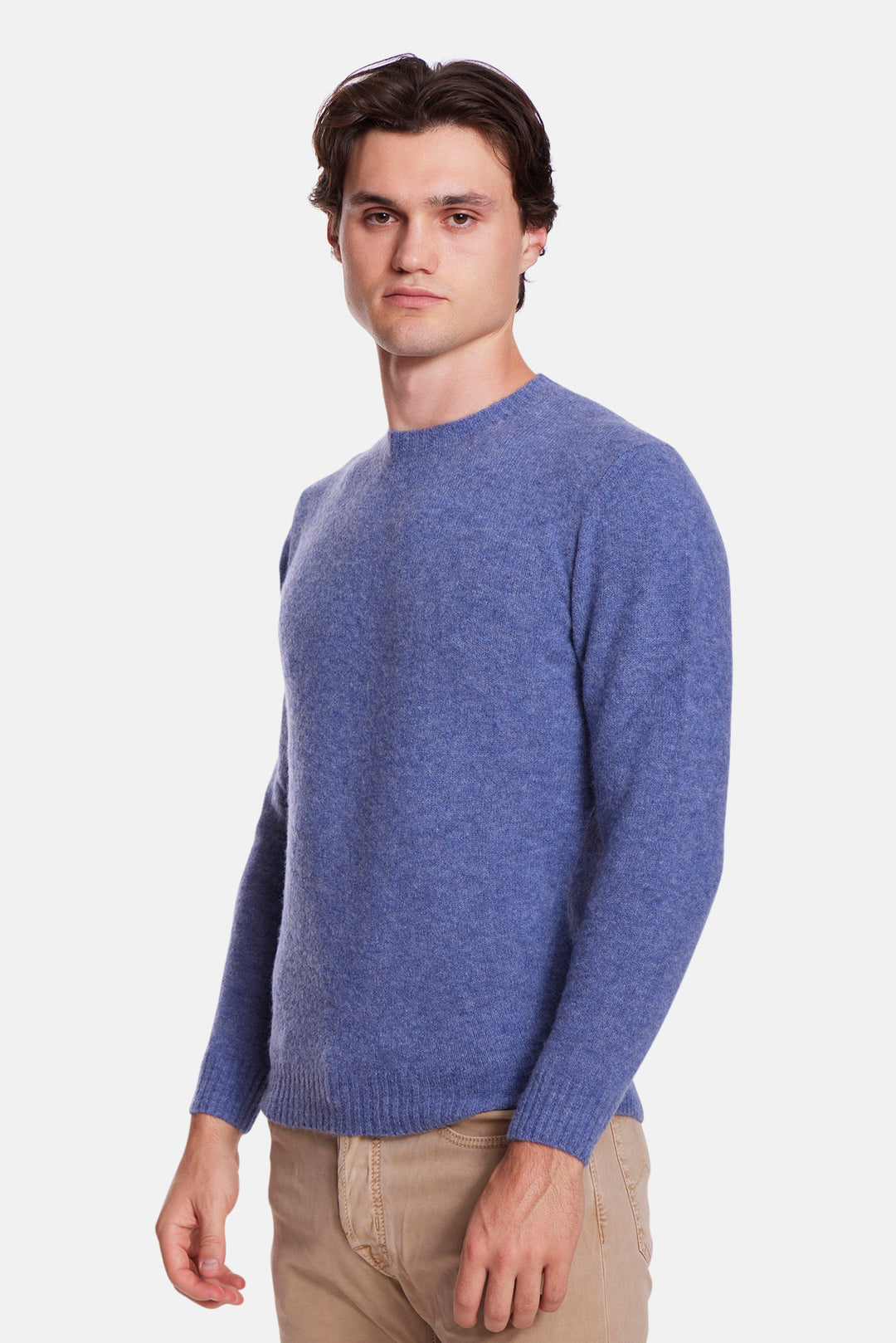 Cashmere Silk Crewneck Heather Blue