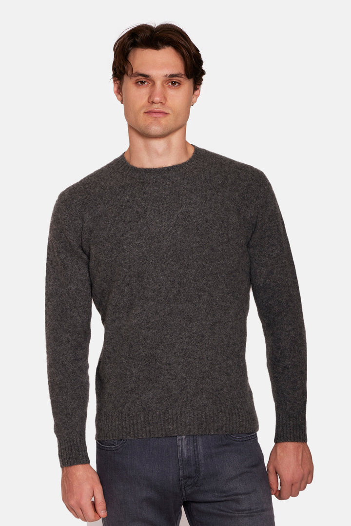 Cashmere Silk Crewneck Heather Charcoal