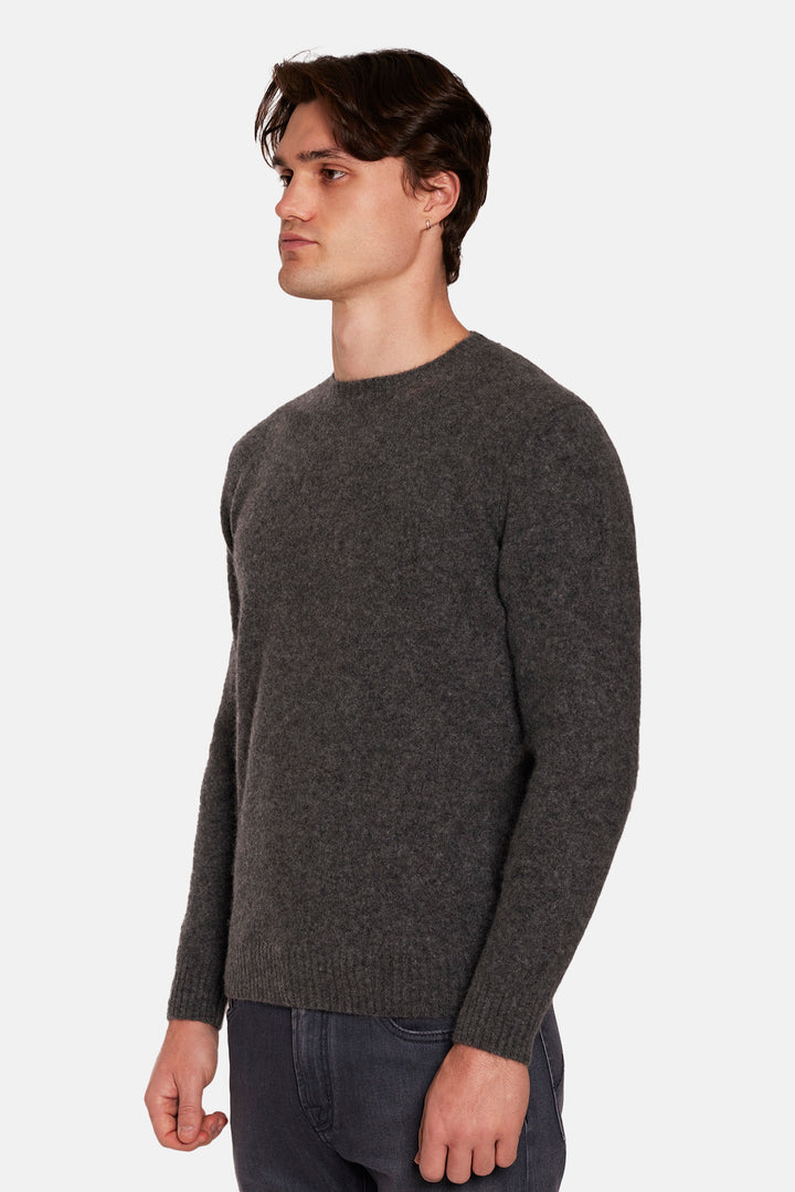 Cashmere Silk Crewneck Heather Charcoal
