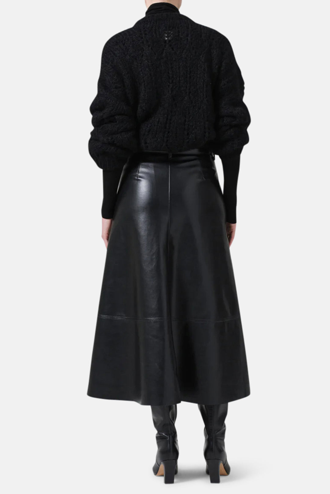 Cassia Leather Skirt Black