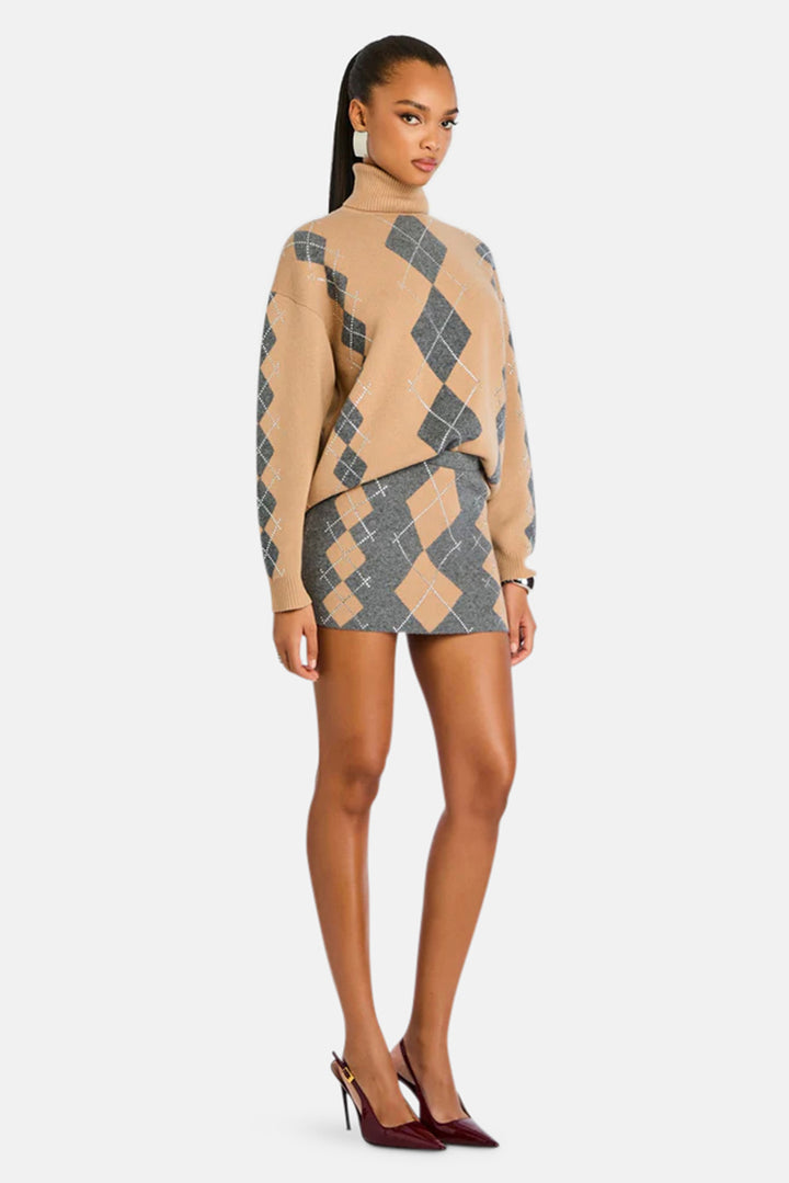 Cecilie Embellished Skirt Latte/Dusk