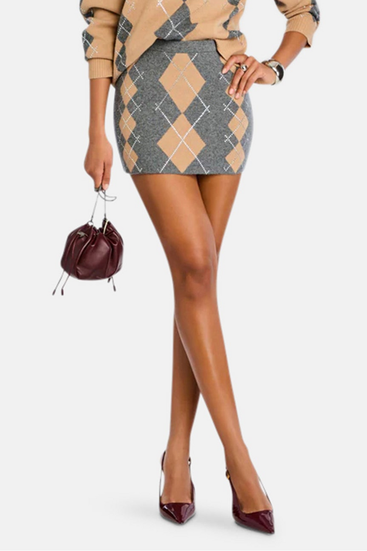 Cecilie Embellished Skirt Latte/Dusk