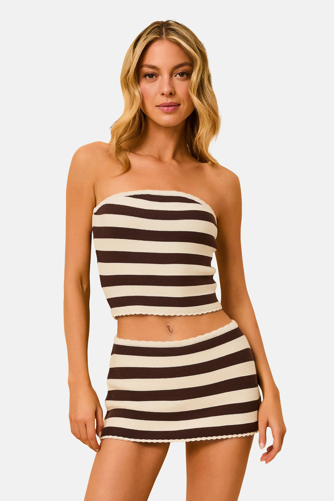 Celeste Skirt Truffle / Brule Stripe
