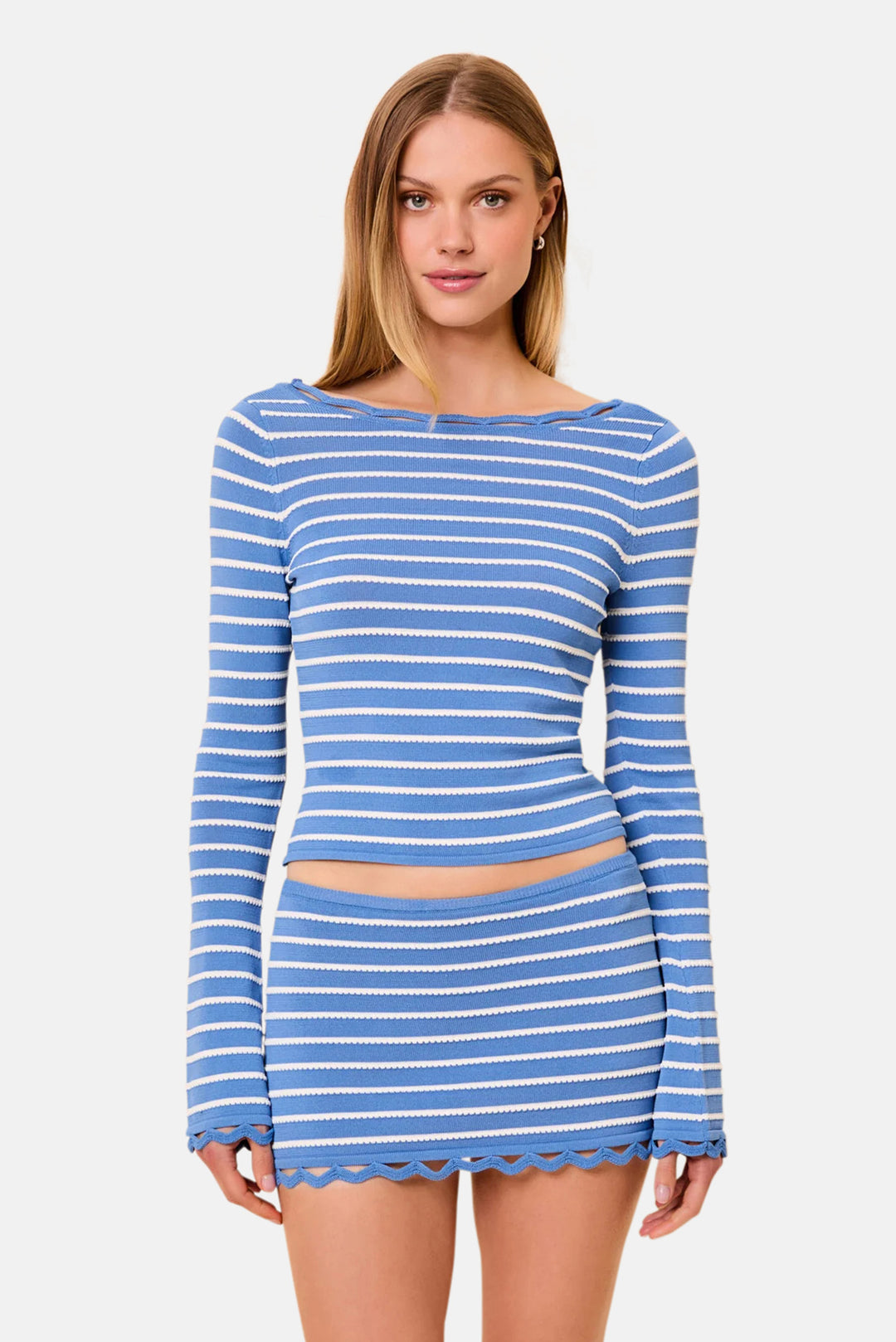 Celeste Skirt Tucked Stripe Marina Blue