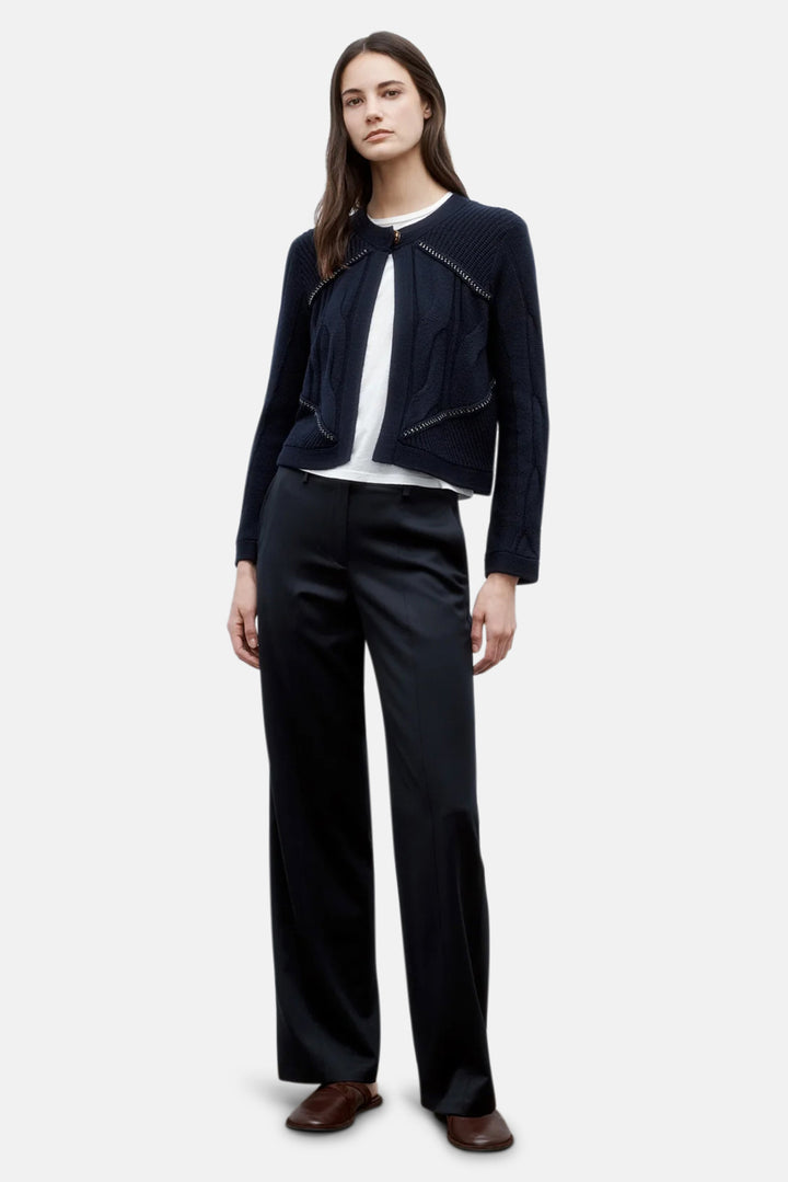 Chain Sweater Jacket in Midnight