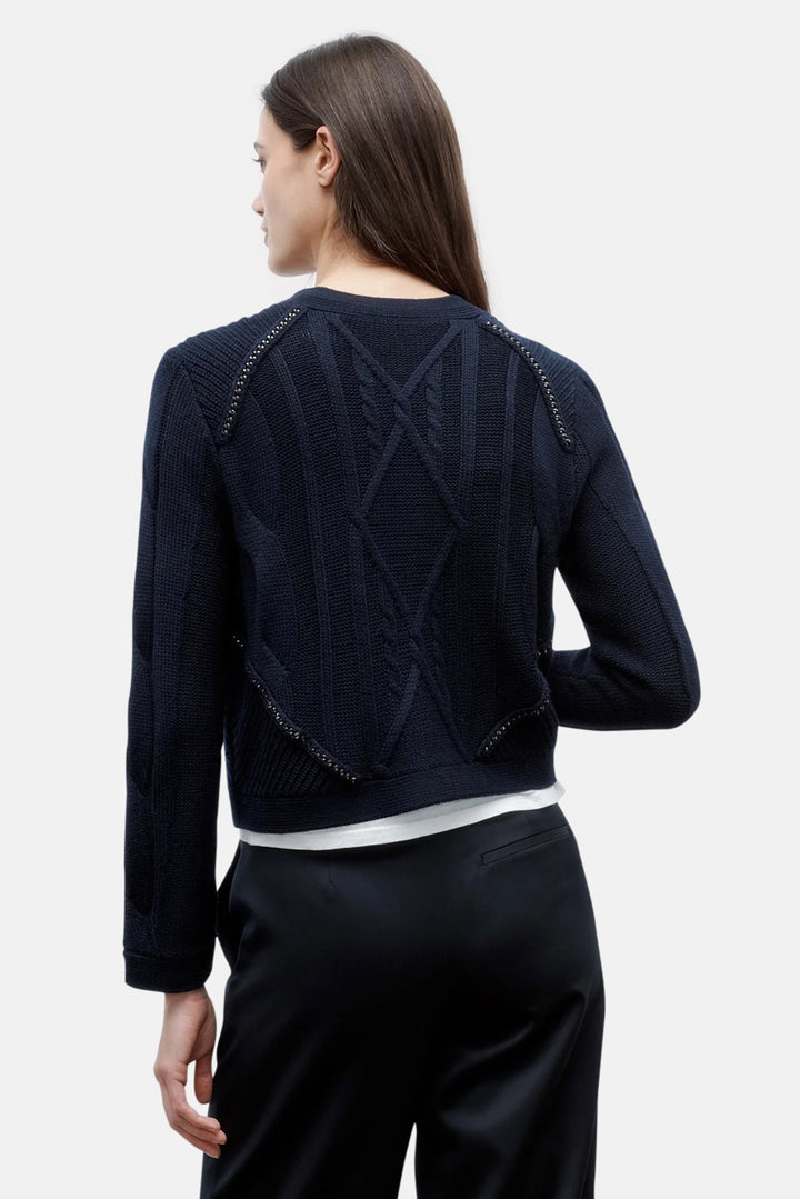 Chain Sweater Jacket in Midnight