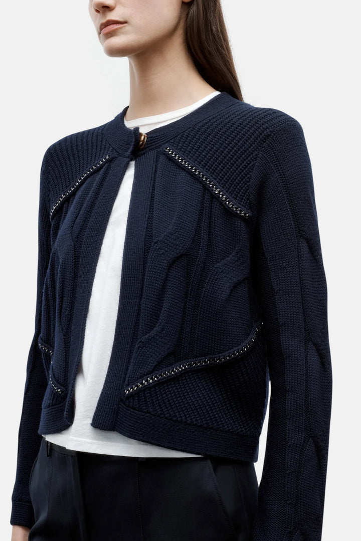Chain Sweater Jacket in Midnight