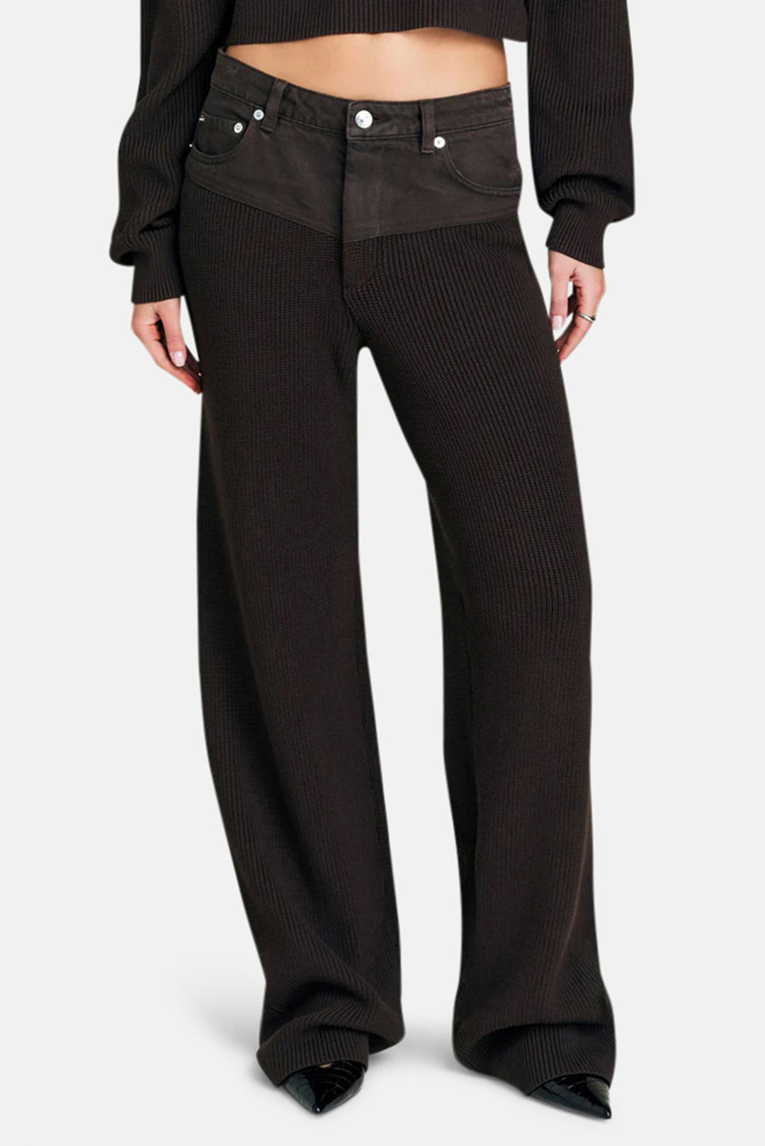 Chani Knit Denim Pant Slate Brown