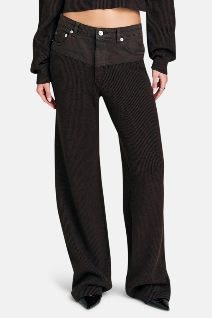 Chani Knit Denim Pant Slate Brown