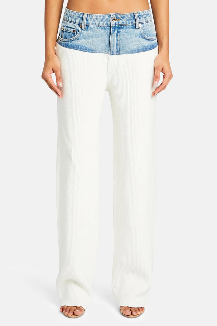 Chani Knit Denim Pant White/Coastline