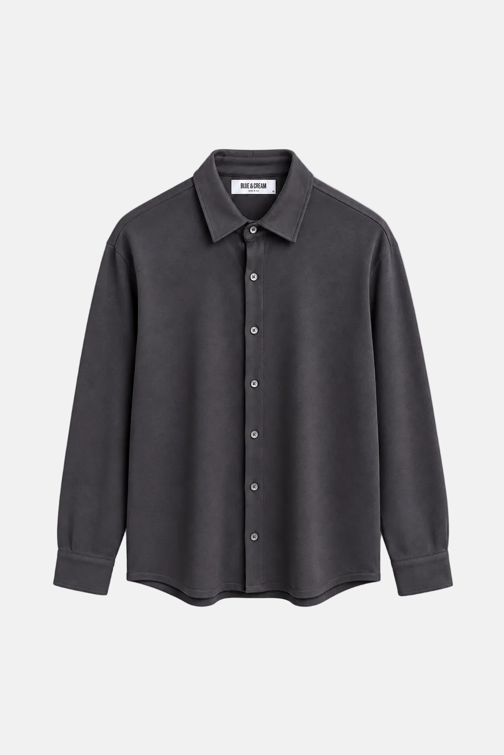 Elyon Soft Jersey Button Up Bat Grey