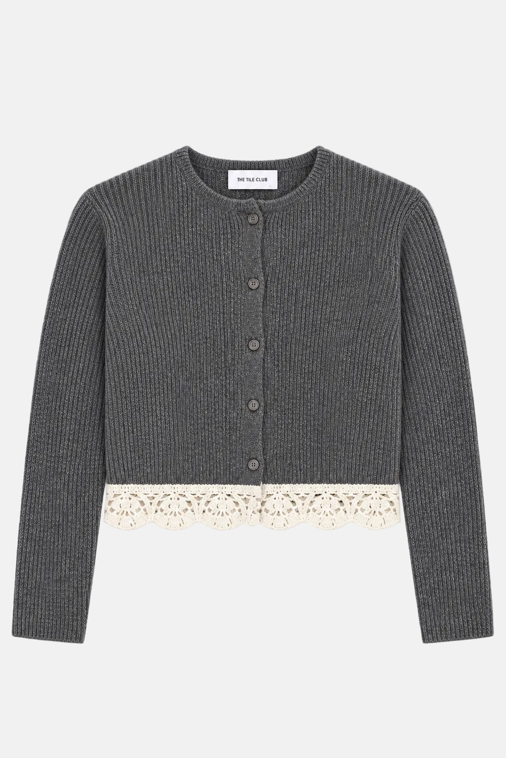 Isolde Ribbed Cardigan Dark Heather Grey