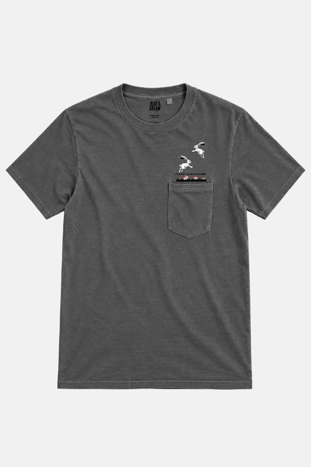 Follow the White Rabbit Pocket Tee Vintage Black