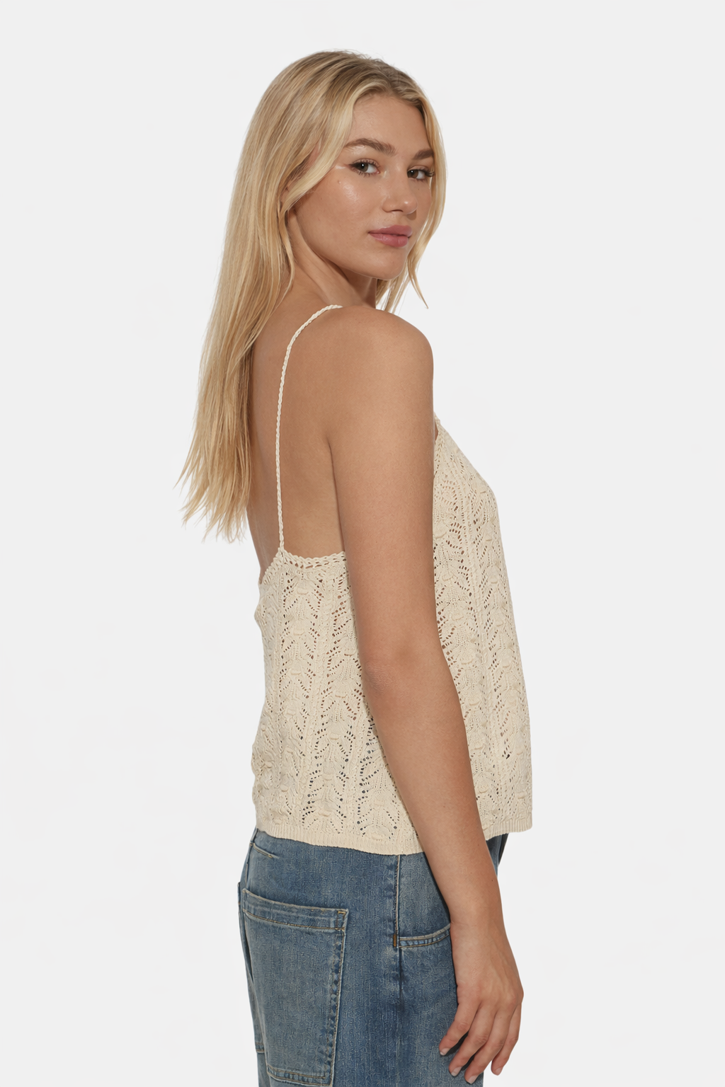 Aliza Crochet Cami Ivory