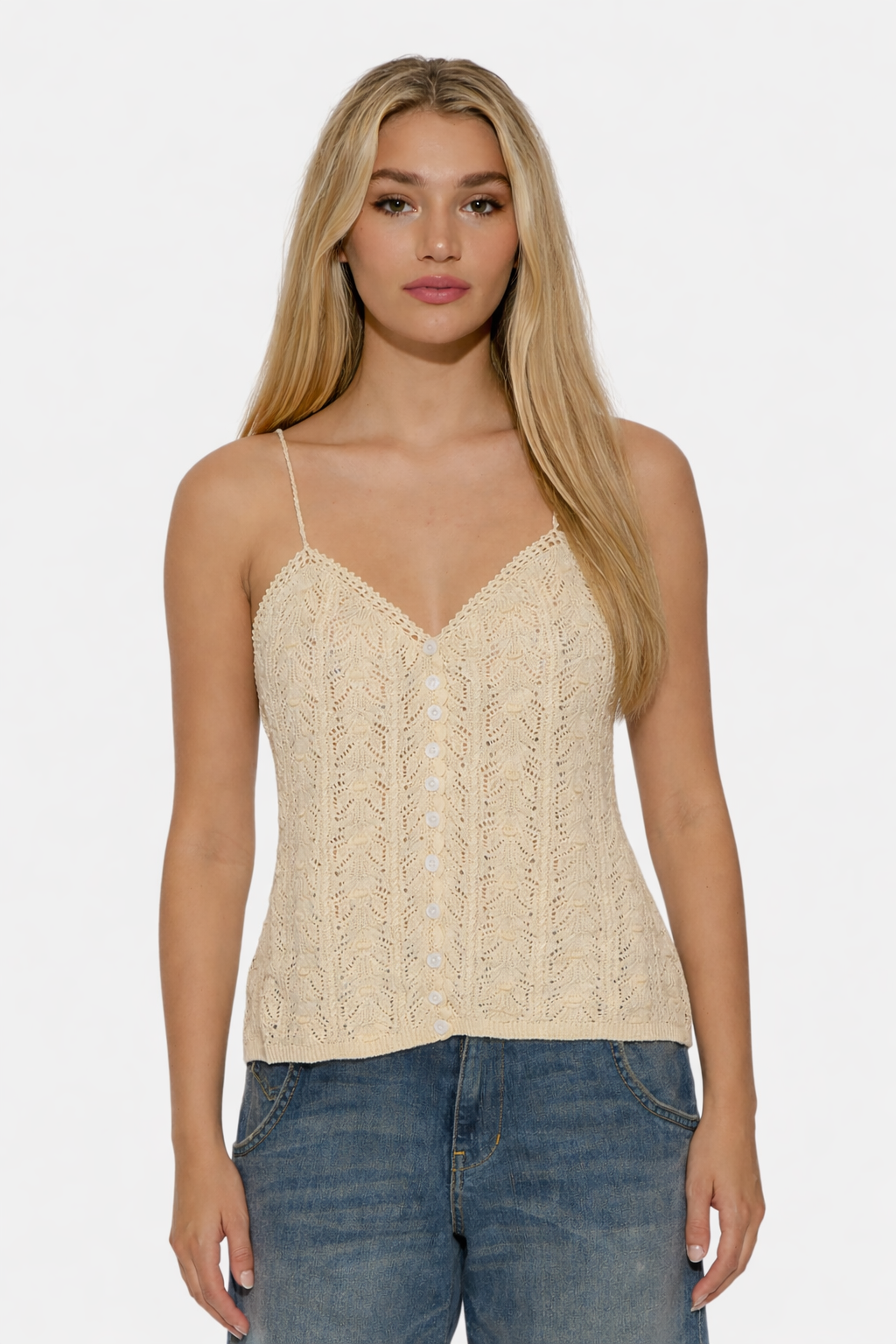 Aliza Crochet Cami Ivory