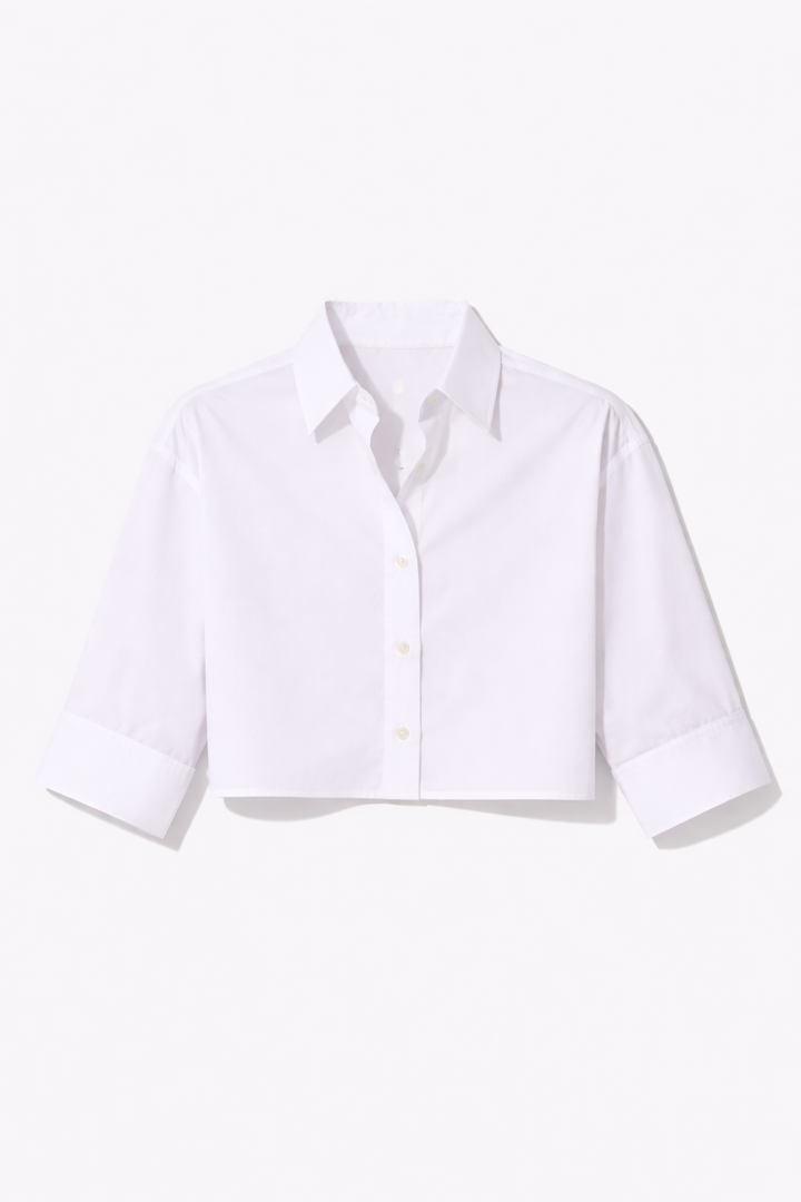 Gansett Poplin Crop Shirt White