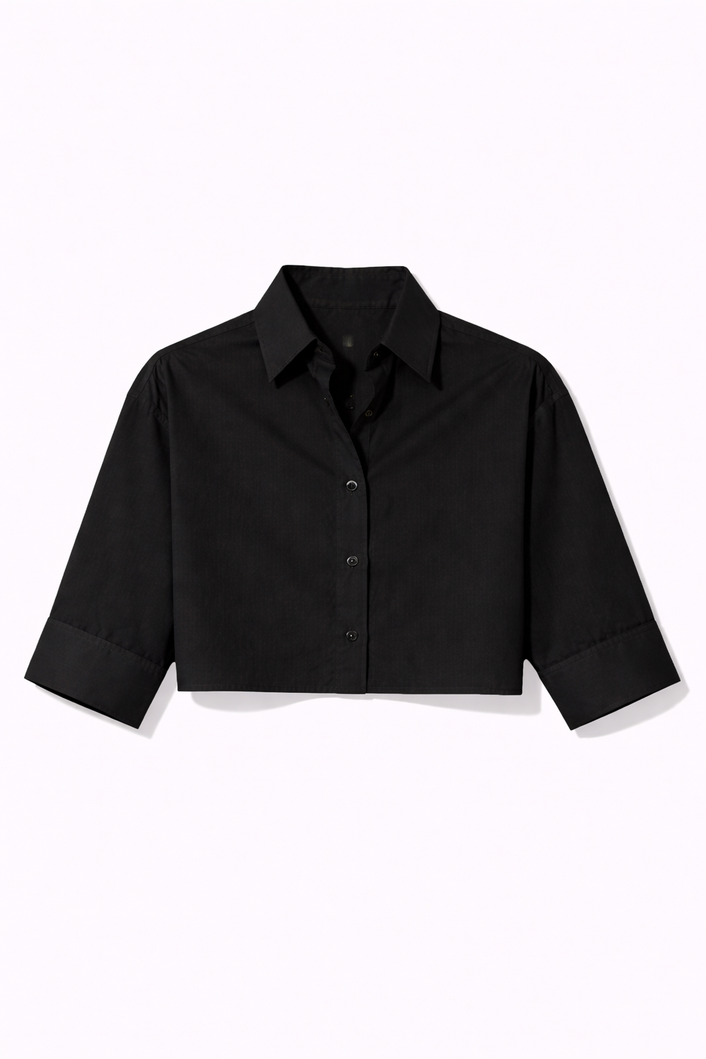 Gansett Poplin Crop Shirt Black