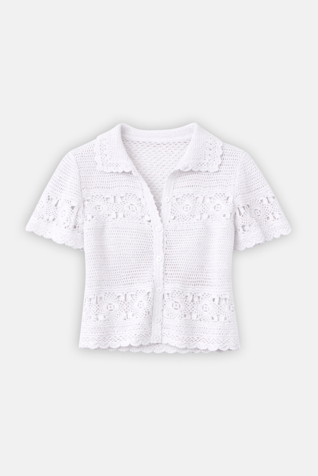 Molly Crochet Shirt White