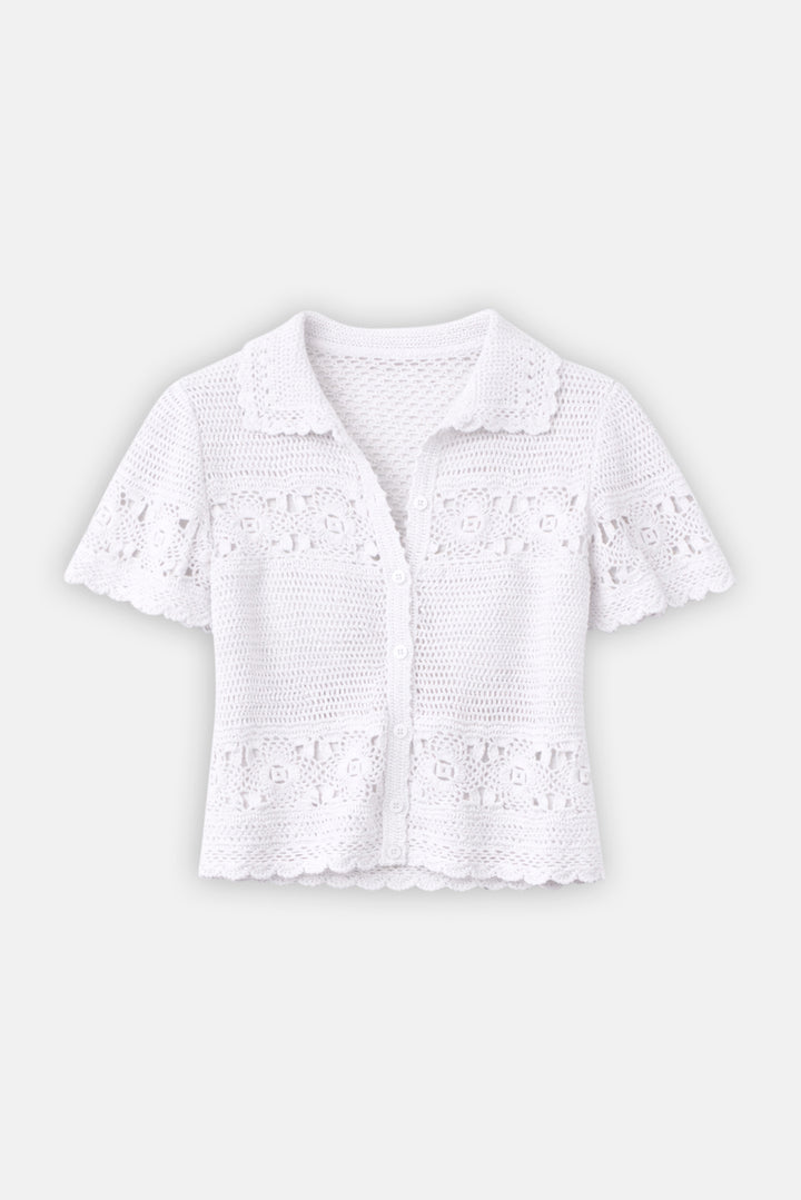 Molly Crochet Shirt White