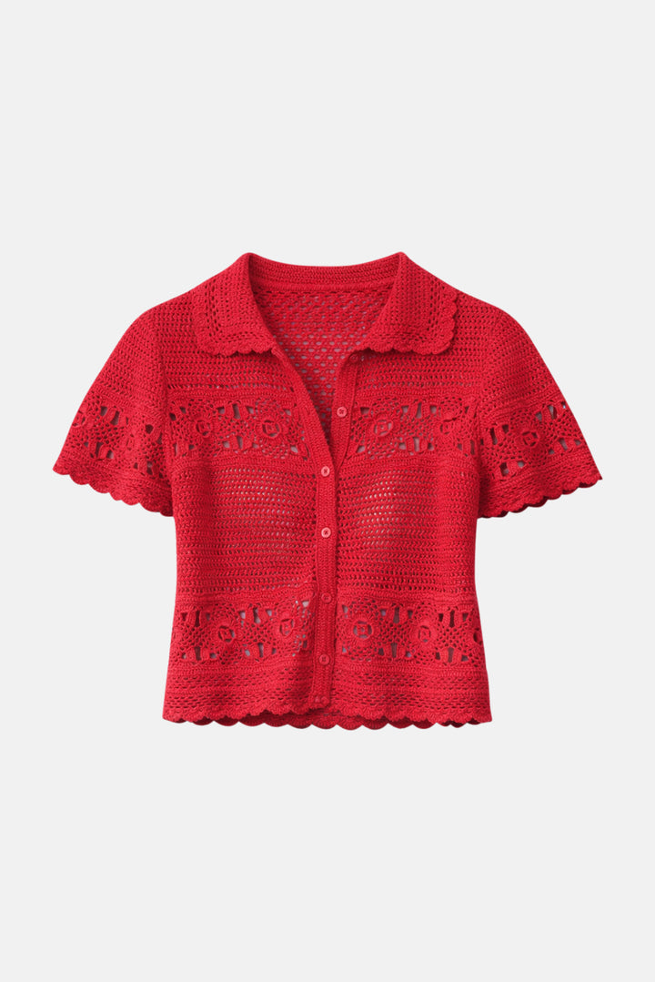 Molly Crochet Shirt Red