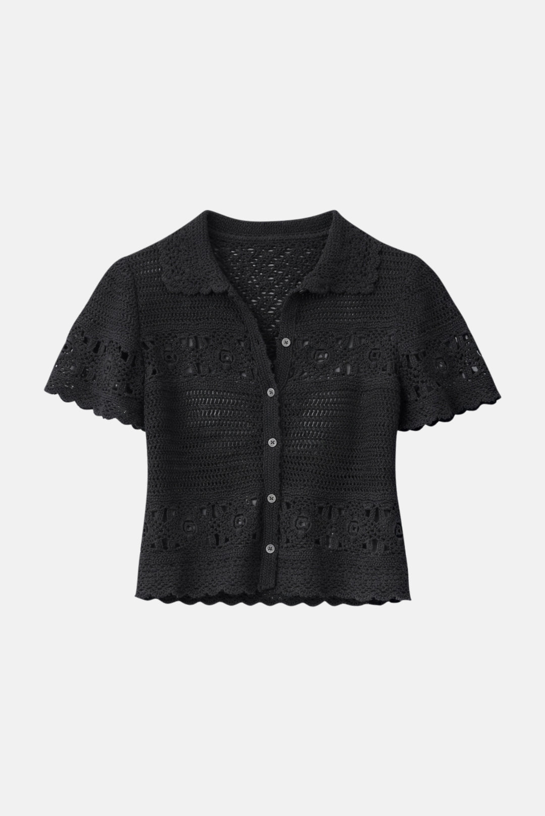 Molly Crochet Shirt Black