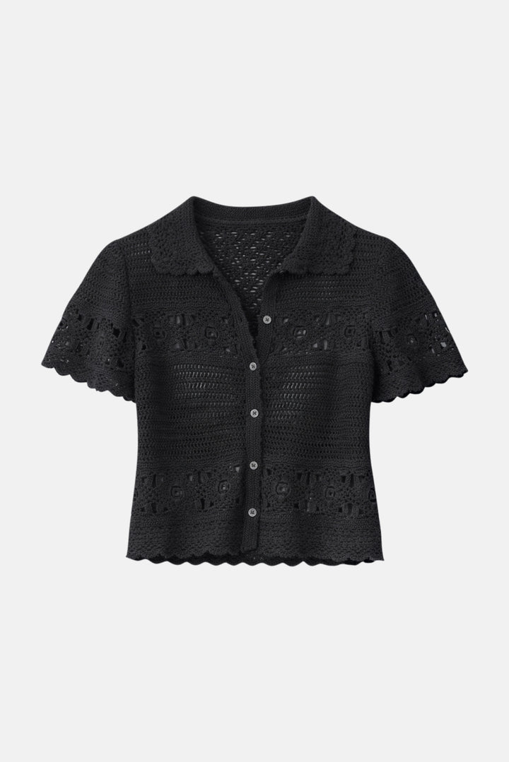Molly Crochet Shirt Black