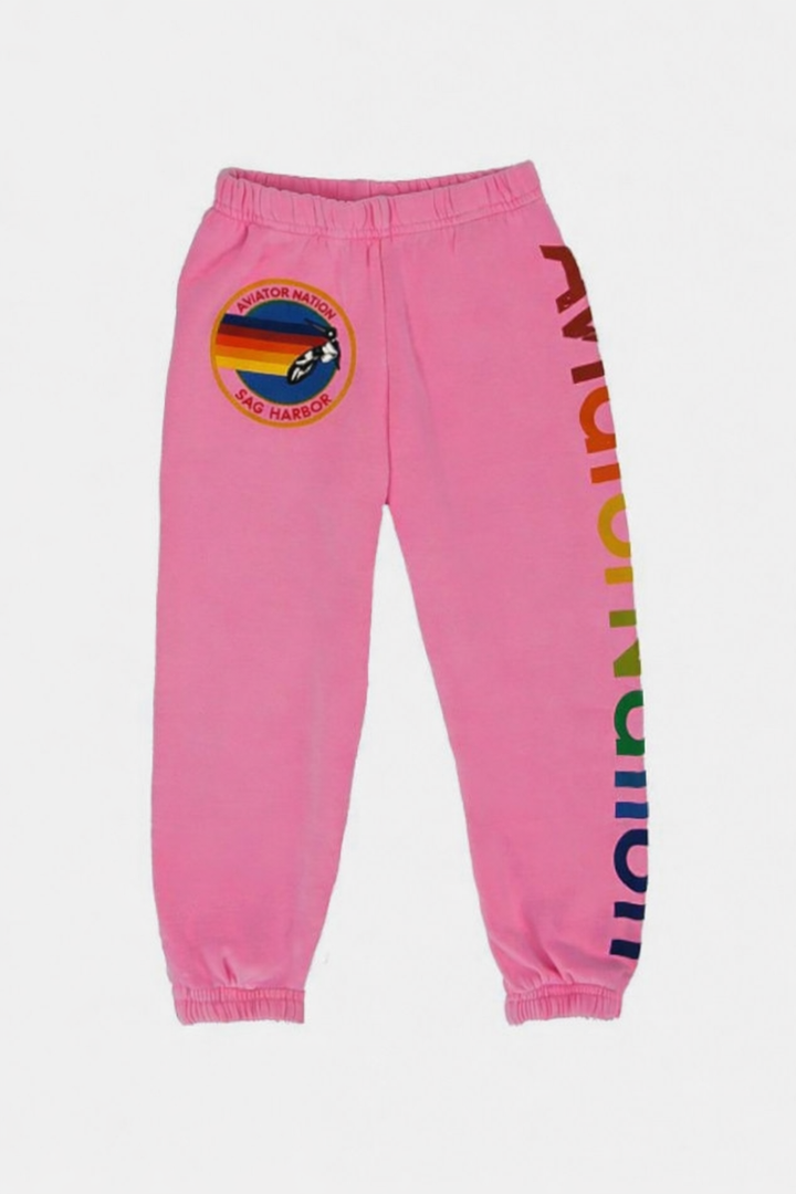 Kids Sag Harbor Signature Sweatpants Neon Pink